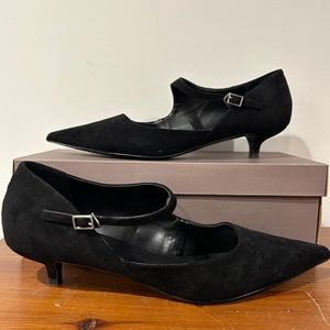 Size 40 black suede kitten-heel maryjane by Charles & Keith
